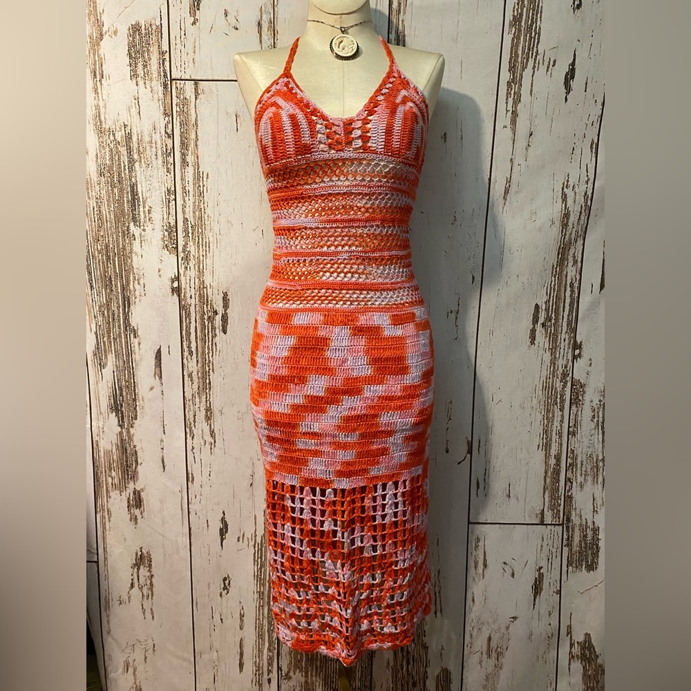 Hand made Crochet dress. 100% cotton. Sized XS-M